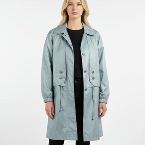 Rainshedder Light Blue Iridescent Belted Trench Rain Coat PM